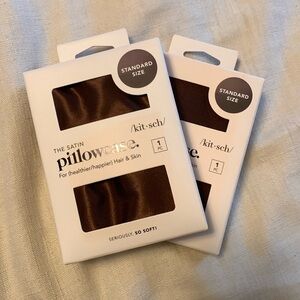 Kitsch satin pillow cases chocolate brown color standard size